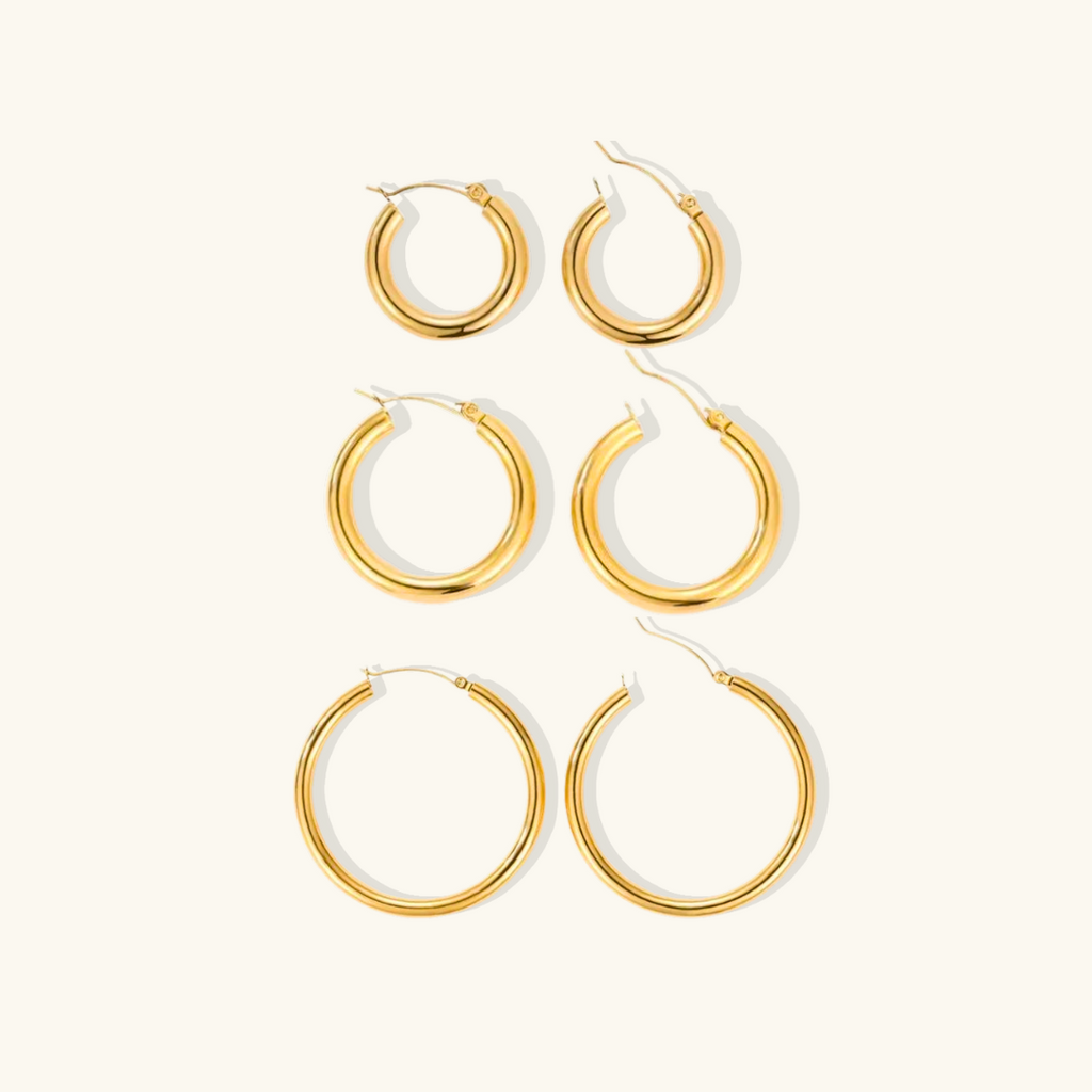 Classic Hoop Earrings Set