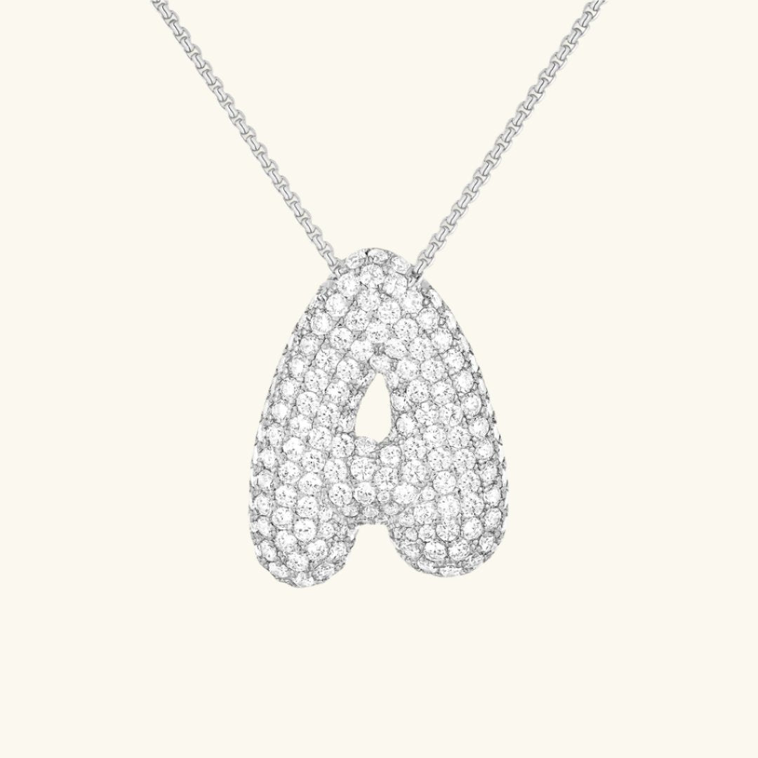 Diamond Initial Bubble Necklace